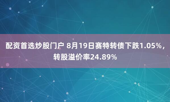 配资首选炒股门户 8月19日赛特转债下跌1.05%，转股溢价率24.89%